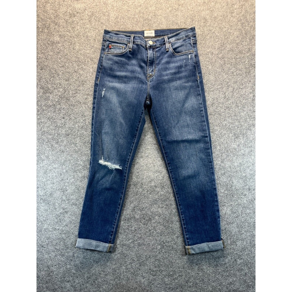 Hudson Jeans Womens Size 27 Natalie Cuffed‎ Slim Boyfriend Crop Denim Pants